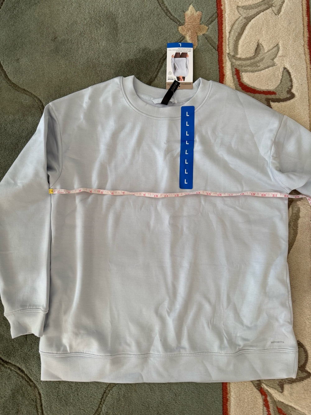 Large baby blue long sleeve top